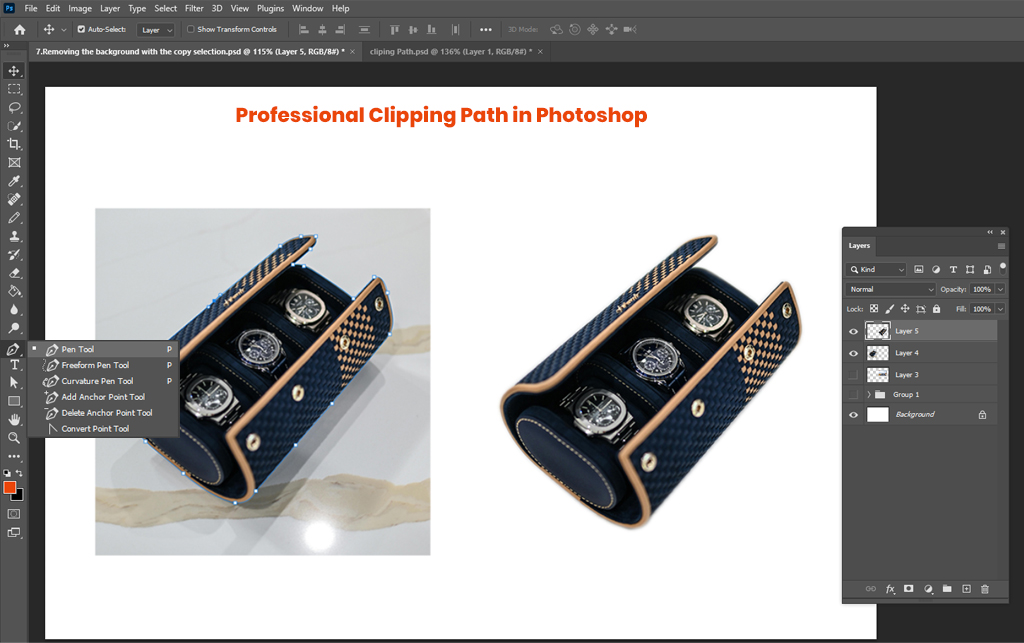 Modify an existing path with the Pen Tool