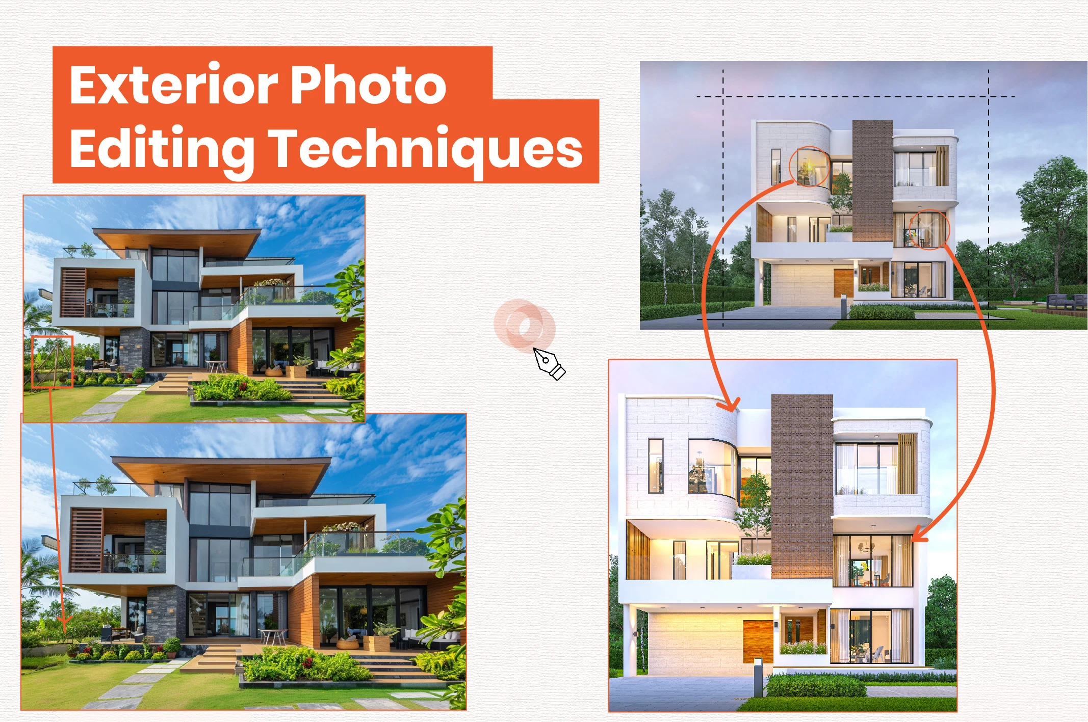 Real Estate Exterior Photo Editing Techniques