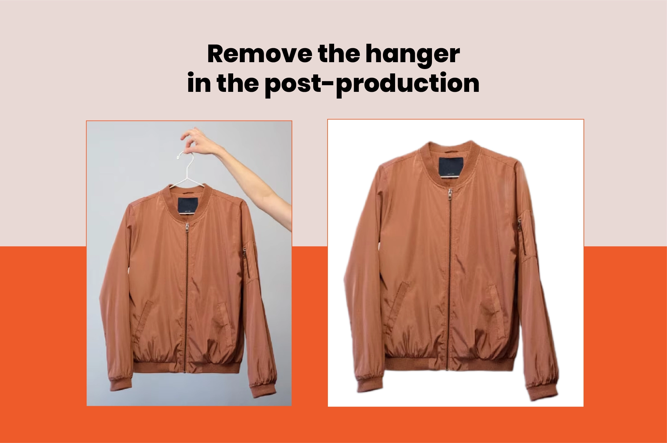 how to take pictures by remove the hanger in the post-production without mannequin